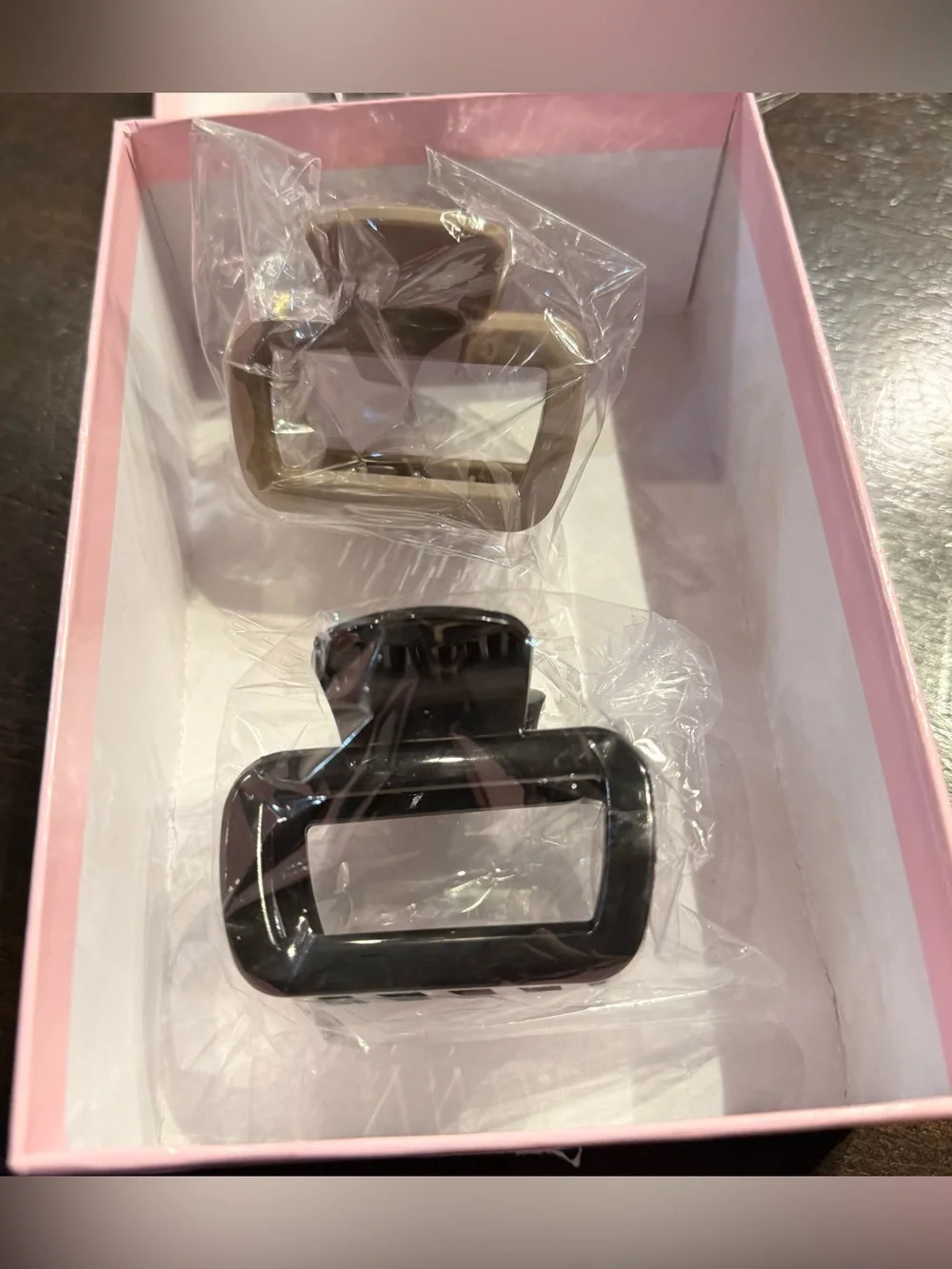 Neutral Plastic Hair Claw Set – Gold, Black & Bronze